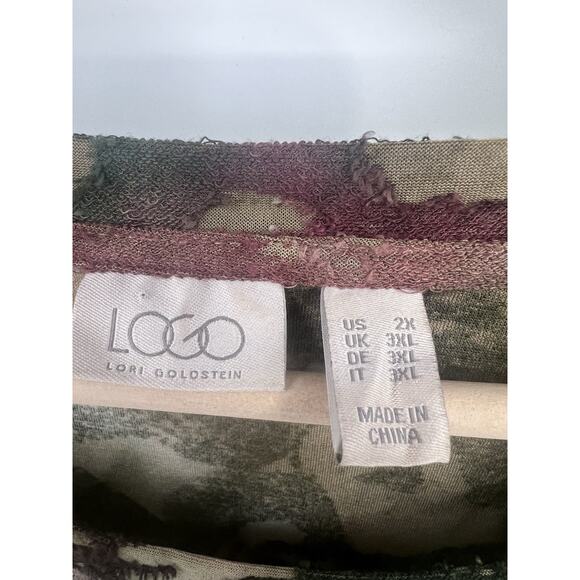 LOGO Lori Goldstein EarthTone Textured Burn Out Pocket Front Tunic 2X Lagenlook - Picture 5 of 6